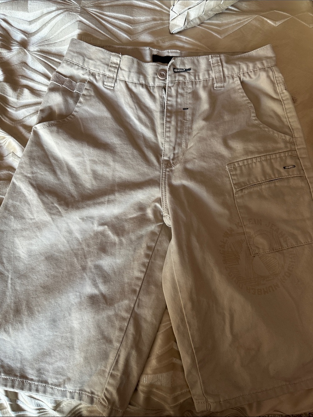 Calvin Klein Jeans Boys Tan Khaki Cargo Shorts